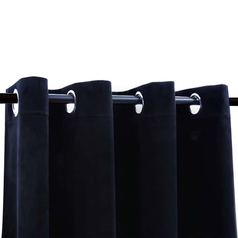 Ja Velvet Blackout Curtain Single Panel, Black