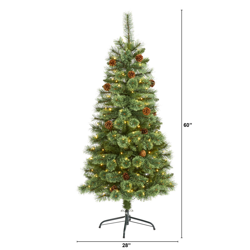 Lighted Artificial Christmas Tree, 5' H
