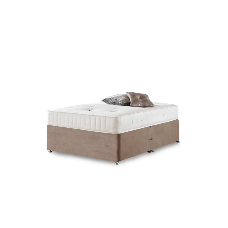 Asia Hilton Orthopaedic Divan Bed, Silver Plush Velvet, 4 Drawers, Kingsize
