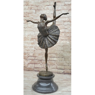 Statue de bronze danseur de ballerine Adelmino