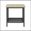 Ensemble de tables basses 3 pièces et 2 tables de bout en faux marbre noir et métal