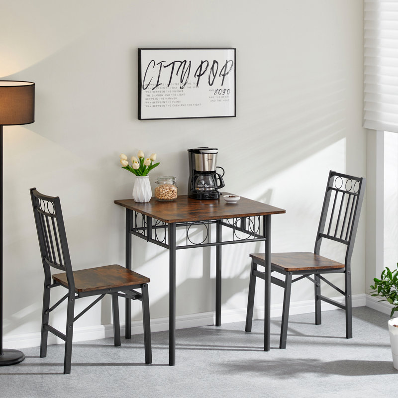 Table de salle à manger de cuisine, table carrée en bois de fer pour les meubles de salle à manger de cuisine