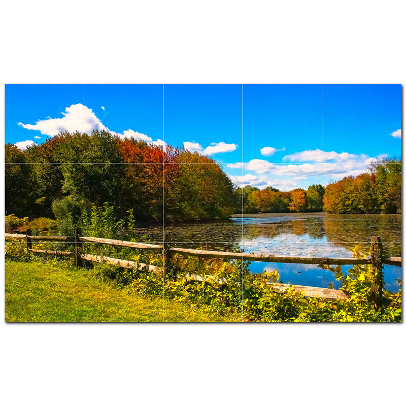 Panneau mural en céramique satinée 6 "x 6" Lakes Photo