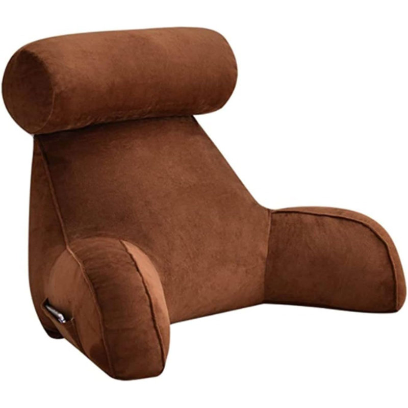 Coussin de lecture pour adulte avec accoudoirs, Brun