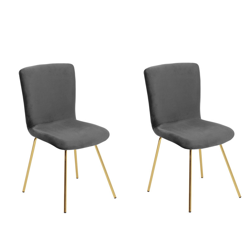 Jasmine 40cm H Velvet Upholstered Side Chair, Grey