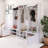 79.10 Inch Hall Tree With 7 Coat Hooks,Adjustable Shelf And Shoe Storage-1990365498