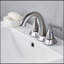 Robinet pour salle de bain à 2 poignées et 4 poignées avec drain, nickel brossé-119318144