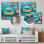 Art mural en métal rose et bleu Donut Kithchen-1862969563