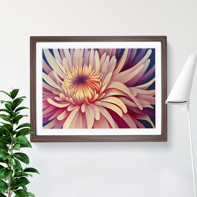 Chrysanthemum Flower Vol.5 - Framed Print, 25cm H x 34cm W x 2cm D, Walnut Framed