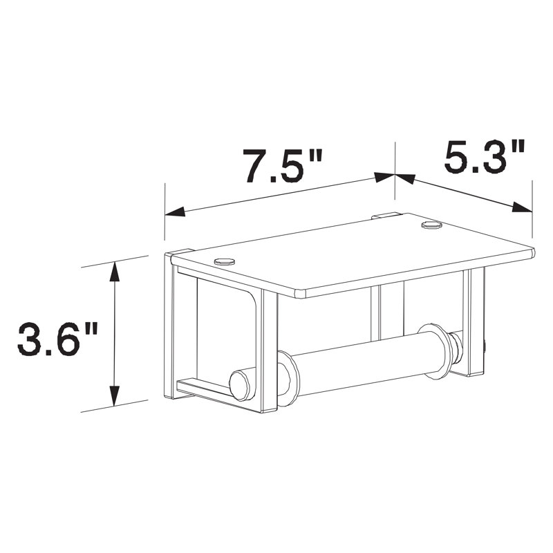 Frame Double Post Toilet Paper Holder with Cover, Polished Chrome