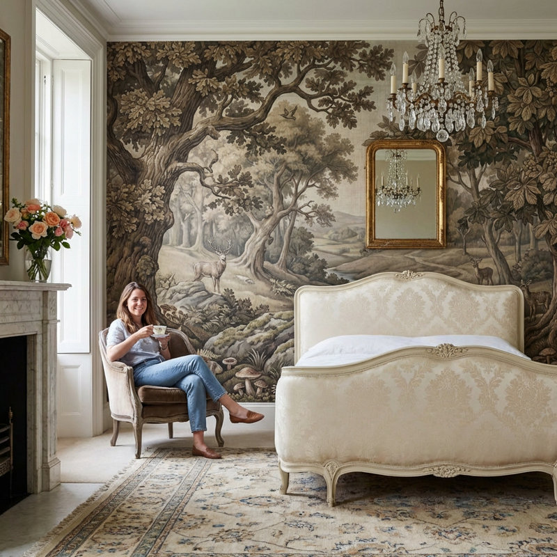 Panneau mural Woodland, 120"x96", Peler et coller