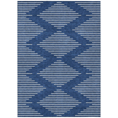 Velina Blue Washable Indoor-Outdoor Rug - 