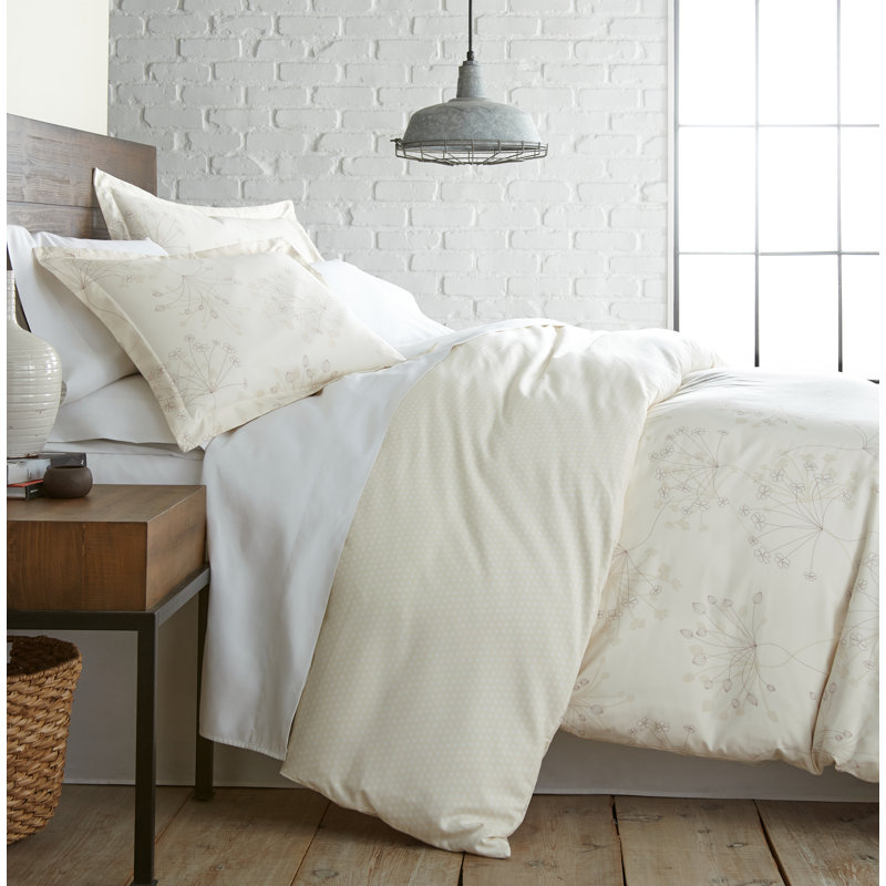 Ensemble de housse de couette réversible à motif floral doux Vilano Choice, Très grand/très grand californien Couette pour t