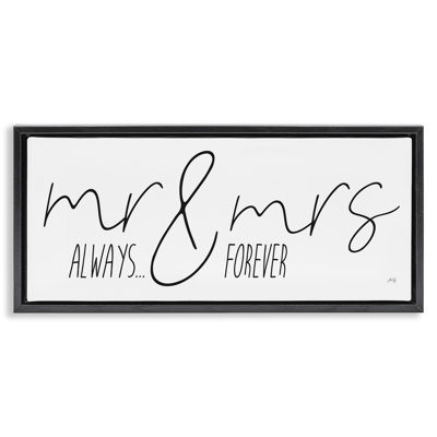 Romantic Always & Forever Framed Floater Canvas Wall Art by Marla Rae