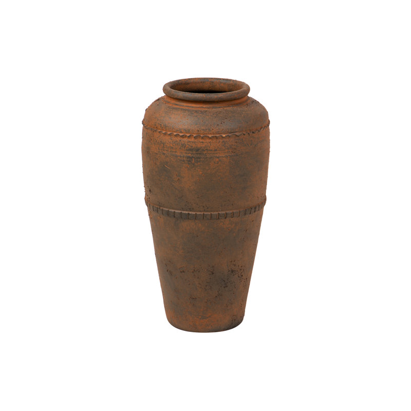CERAMIC VASE 27X27 CM, Overall Height- 60cm, Brown