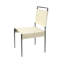 Chaise d'appoint rembourrée en cuir blanc cassé