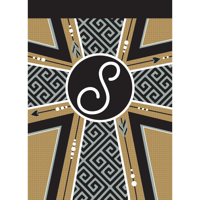 Drapeau de jardin monogramme en toile de jute en polyester 18 x 13 po