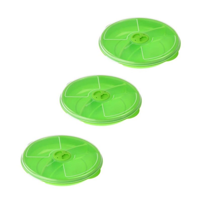Ensemble de plats à service divisé Guzman, Vert, Ensemble de 3