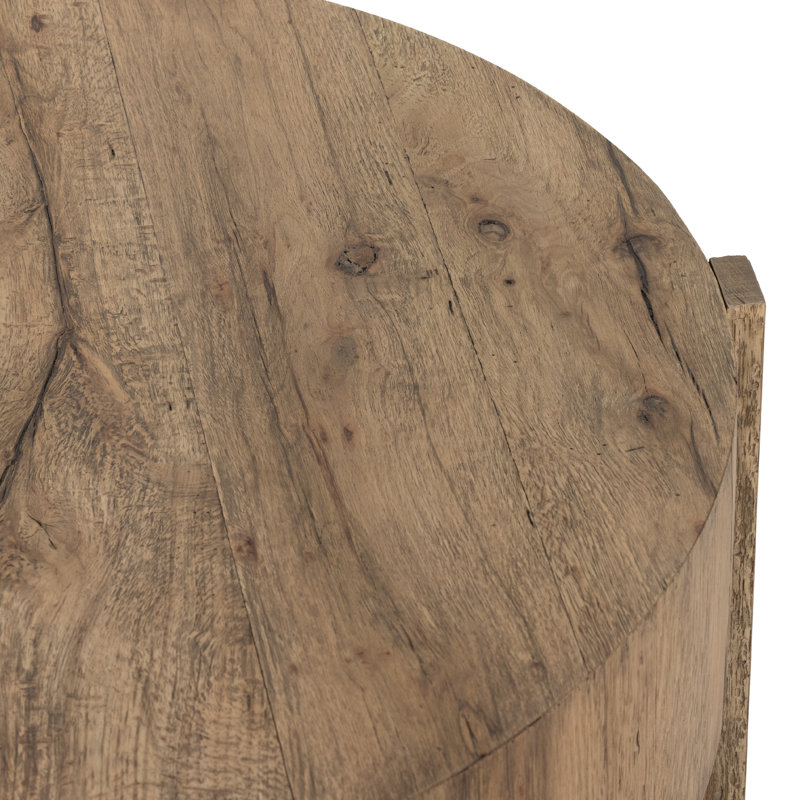 Bingham Coffee Table, Rustic Oak Veneer, 17.75"H x 41.5"W x 41.5"D