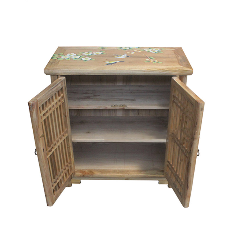 Solid Camphor Wood Entryway  Cabinet, Brown