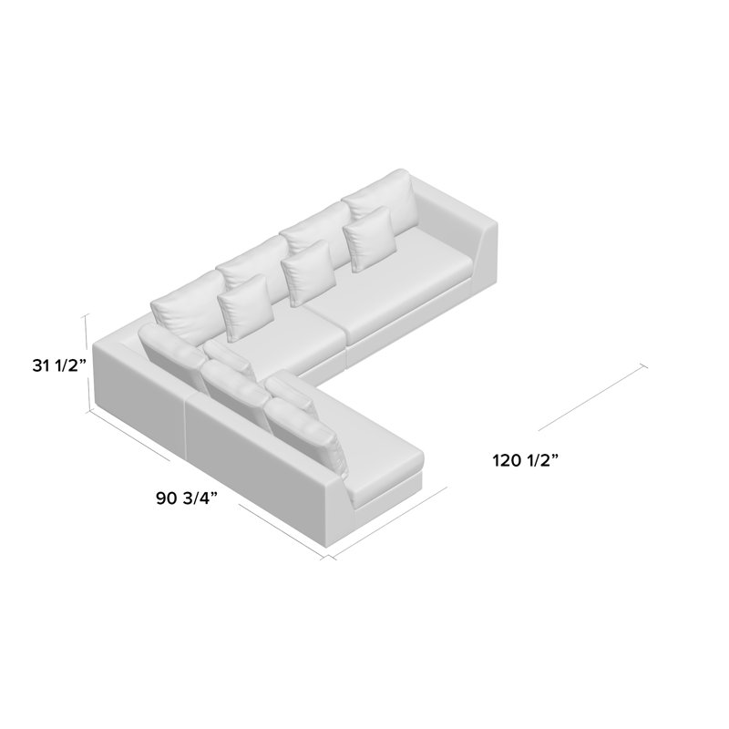 Amalfi Upholstered Sectional Reversible, Off-White