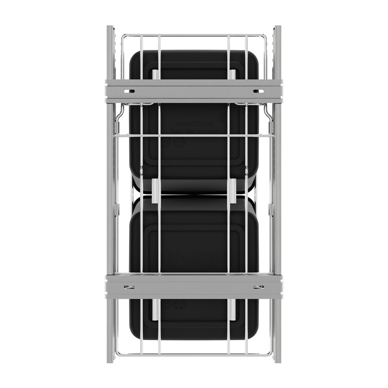 Poubelles coulissantes doubles Rev-A-Shelf pour la cuisine , Noir, 27 pintes