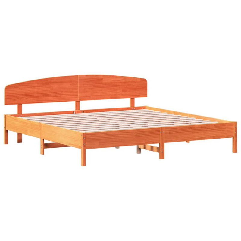 Arezzini Solid Wood Bed, Super King (6'), Wax Brown