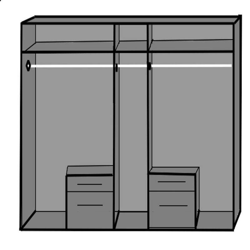Gwendola 5 Door Manufactured Wood Wardrobe