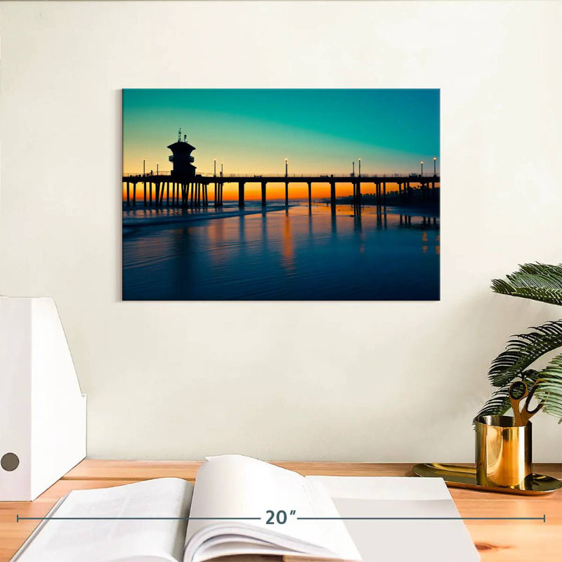 Huntington dock nightfall Aletra, H 8 po x l 12 po