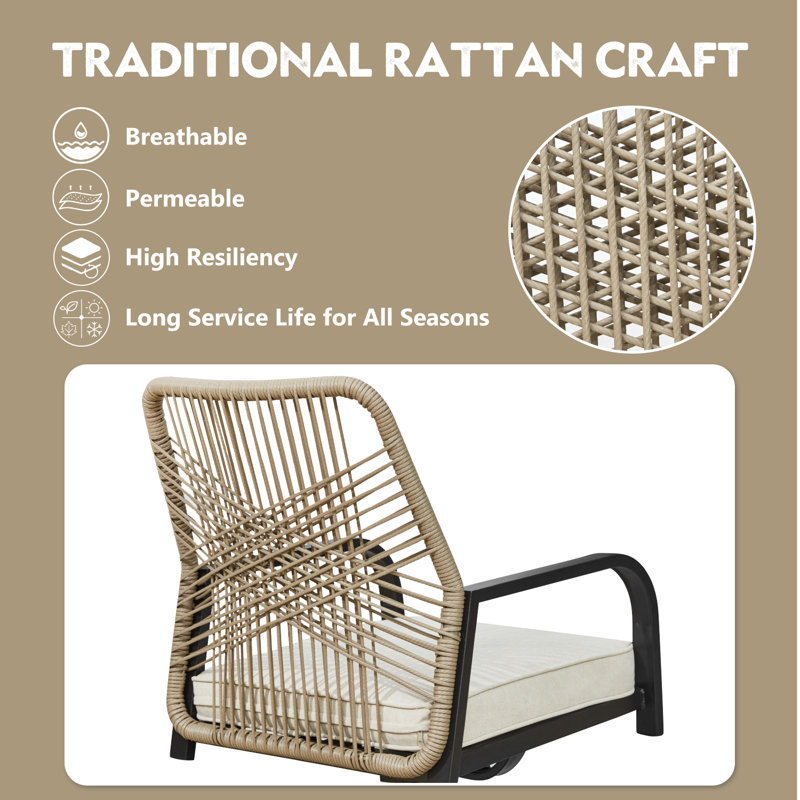 Ensemble de 2 chaises d'extérieur pivotantes