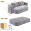 Canapé 78,7 "moderne 2 en 1 pliable avec couverture fonctionnelle et 2 coussins moelleux, canapé en velours côtelé moelleux confortable, canapé-lit convertible, canapé à siège profond pour le salon, la chambre à coucher-1360001702