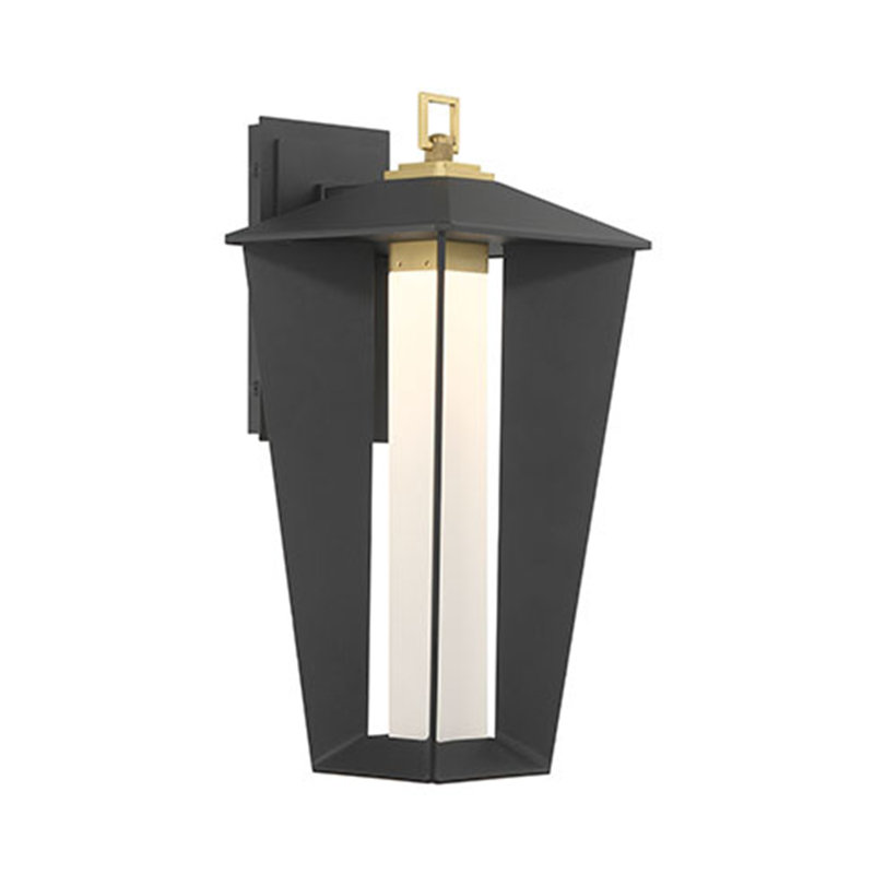 Andson, Outdoor, 19", Brass-Sand Black Mix, Frosted Acrylic, Brass