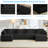 Boneless 148" Oversized Corduroy 6-Seater Modular Sectional Sofa with Movable Ottomans-467139107