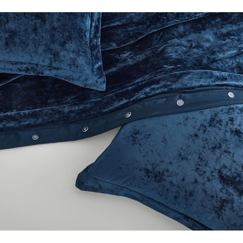 Piers Distressed Velvet Duvet Cover Set, null, null