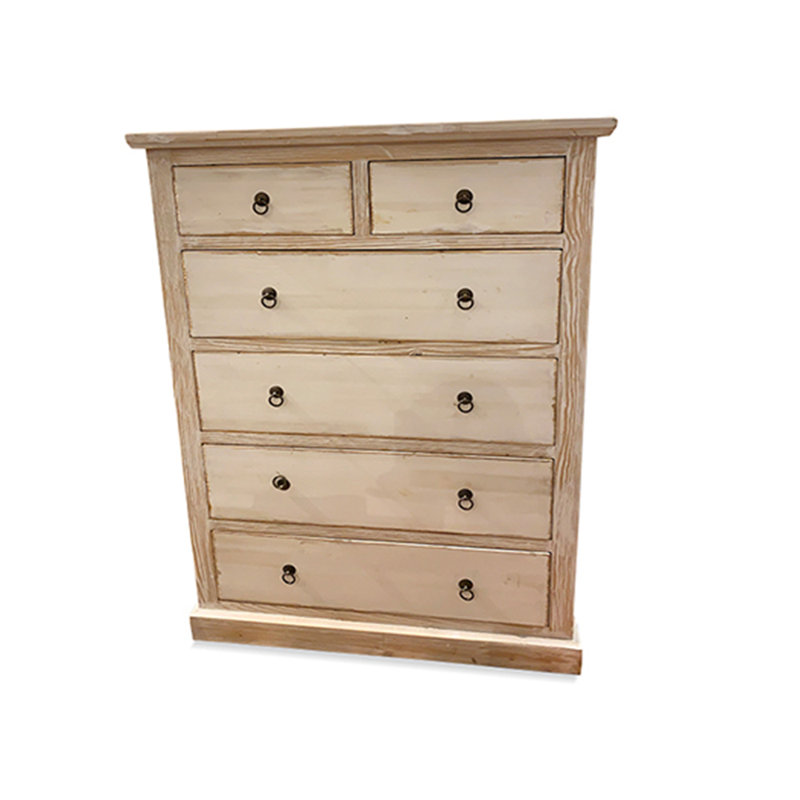 Commode blanche délavée