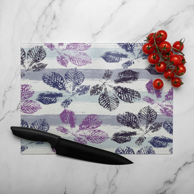 Imprint Of Plant Glass Chopping Board