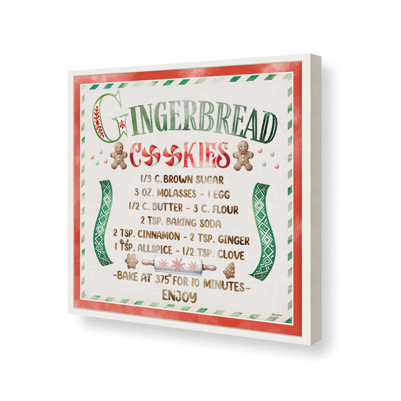 «Gingerbread Cookies» par Nicole DeCamp, reproduction d'art, L 36 x H 36, Blanc, Impression encadrée