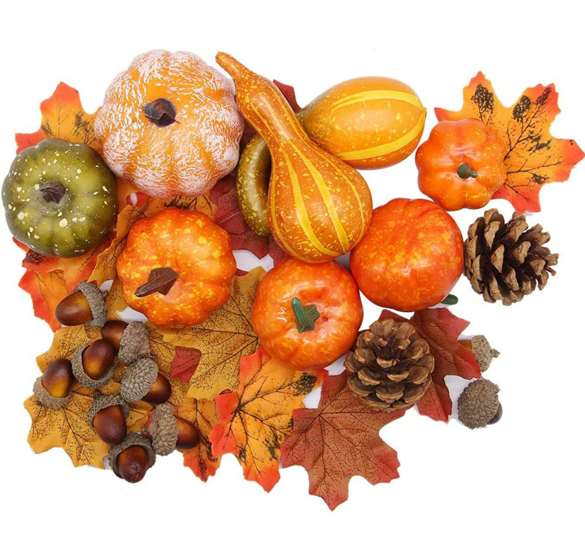 The Holiday Aisle® Thanksgiving Artificial Pumpkins Home Fall Decoration Set & Reviews | Wayfair