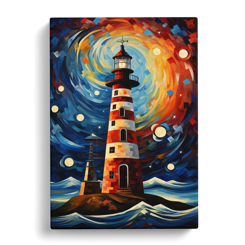 Lighthouse Abstract No.2 - Wrapped Canvas, 76cm H x 50cm W x 3cm D