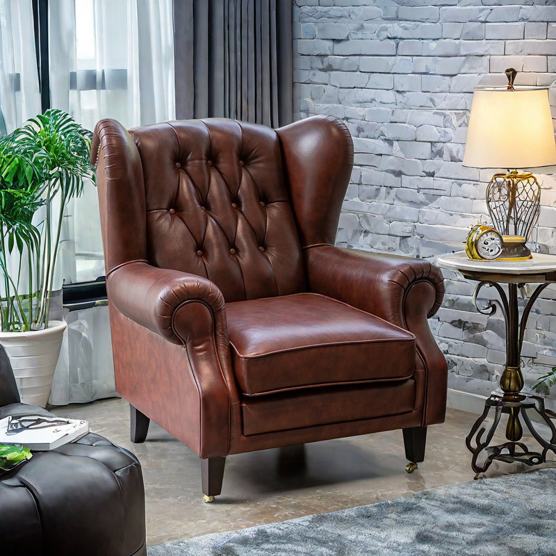 Deshawna Recliner, Reddish Brown Leather Match