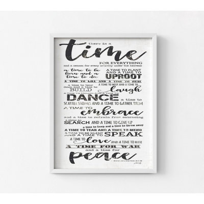 Time For Everything By Marla Rae, Ecclesiastes 3:1-8 Print, Framed Bible Verse Decor, Pastor Gift Idea, Gods Plan Poster Print