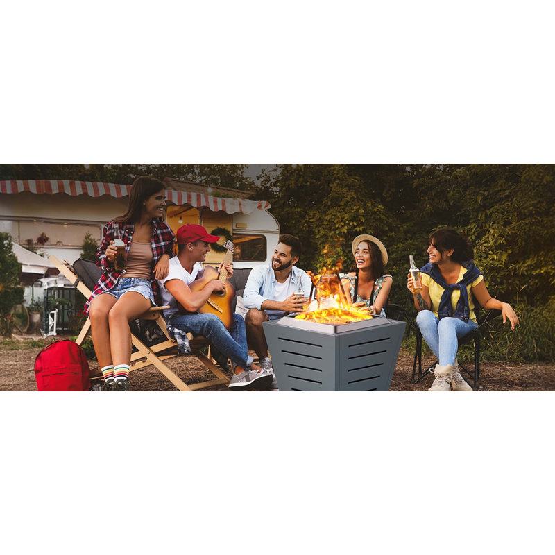 Smokeless Fire Pit Stainless Steel Wood Burning Fireplace Portable Outdoor Fire Pit Patio Smokeless Firepit With Pull-Out Ash Tray And Handles