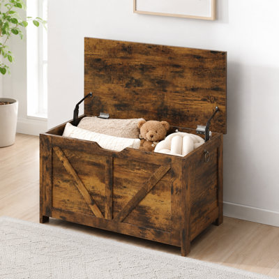 Banc de rangement pour hall d'entrée rétro avec charnières, assemblage facile