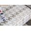 Repose-pieds carré en tissu d'ameublement de style transitionnel gris clair