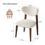 Chaise rembourrée beige capitonnée avec pieds en bois massif, aucun assemblage requis