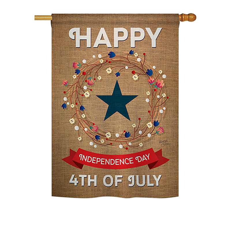 Drapeau de maison en polyester Soffren, H 40 po x l 28 po