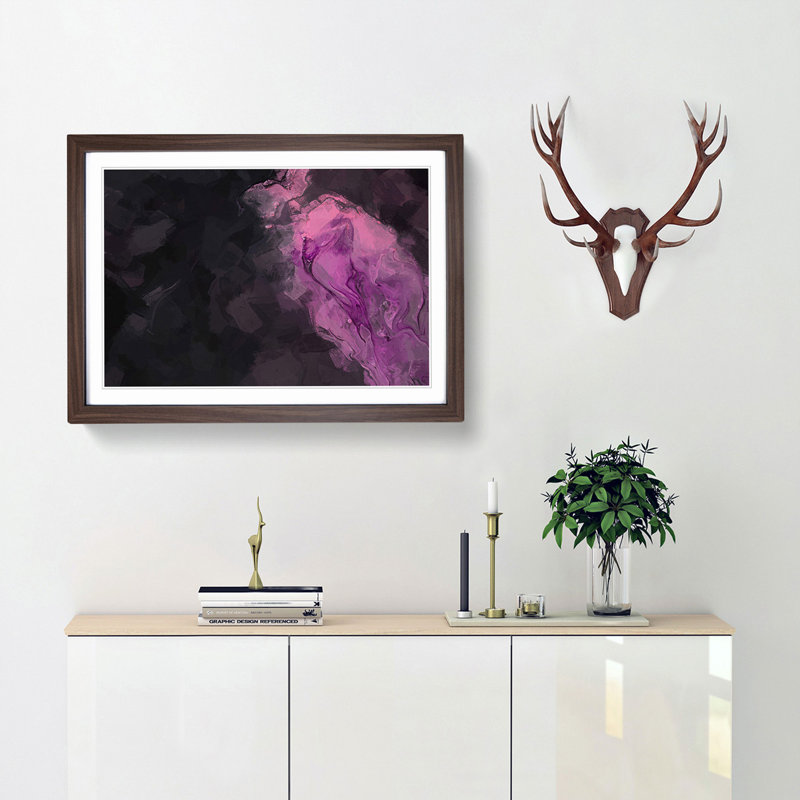 Eye on You in Abstract - Picture Frame Painting Print, Walnut Framed, 27cm H x 36cm W x 2cm D