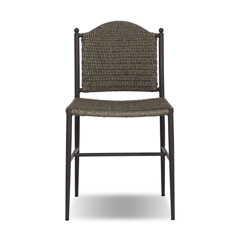 Abel Outdoor Dining Side Chair, Faux Olive Hyacinth