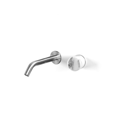 Acquaco Linki Marble Wall Mount Two-Hole Single Handle Bathroom Lavatory Faucet with 7'' Spout Reach