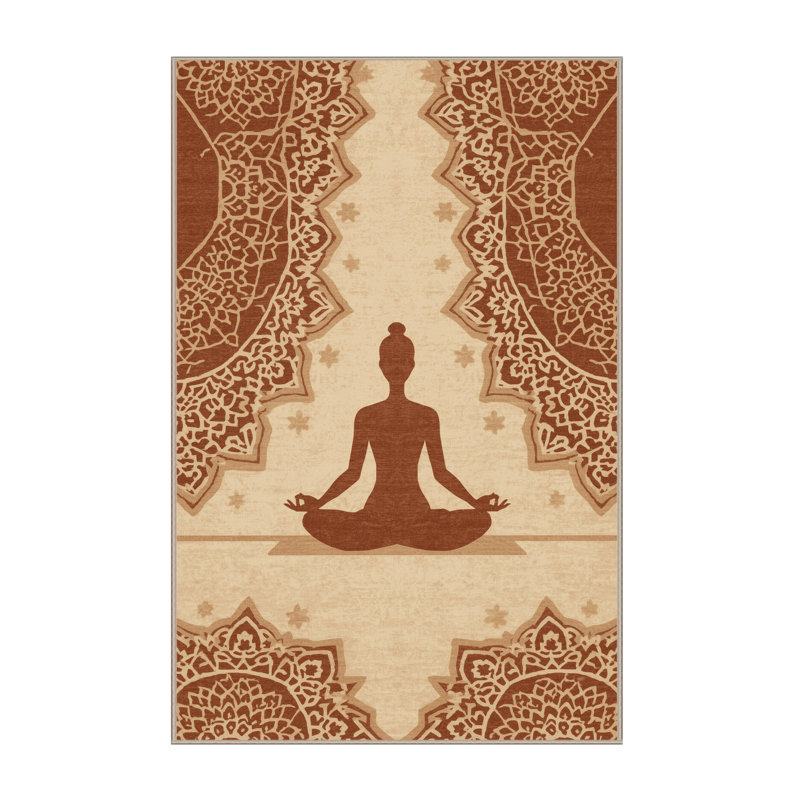 Tapis marocain d'inspiration mondiale Pavni Lotus, 3 x 5